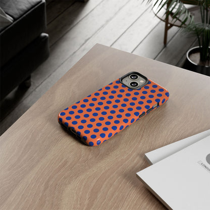 Orange Blue Polkadot Phone Case Cover