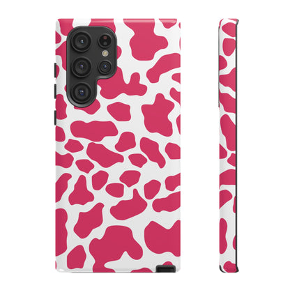 Pink Cow Print Phone Case Cover for iPhone, Samsung, Google smart phones