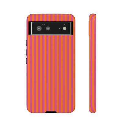 Orange Pink Striped Tough Phone Cases