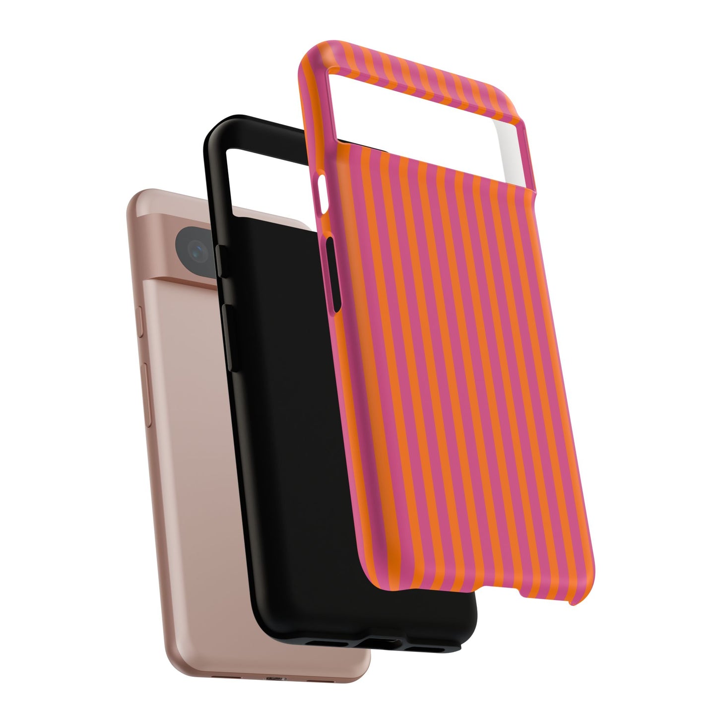 Orange Pink Striped Tough Phone Cases