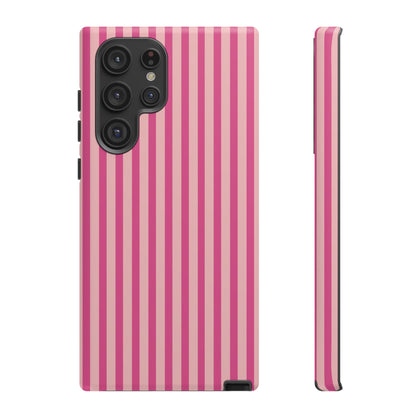 Pink Stripe Everyday Phone Case Cover, Protective Smartphone Cover, Trendy Accessories
