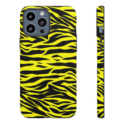 Yellow Wild Tiger Print Pattern Phone Case Cover