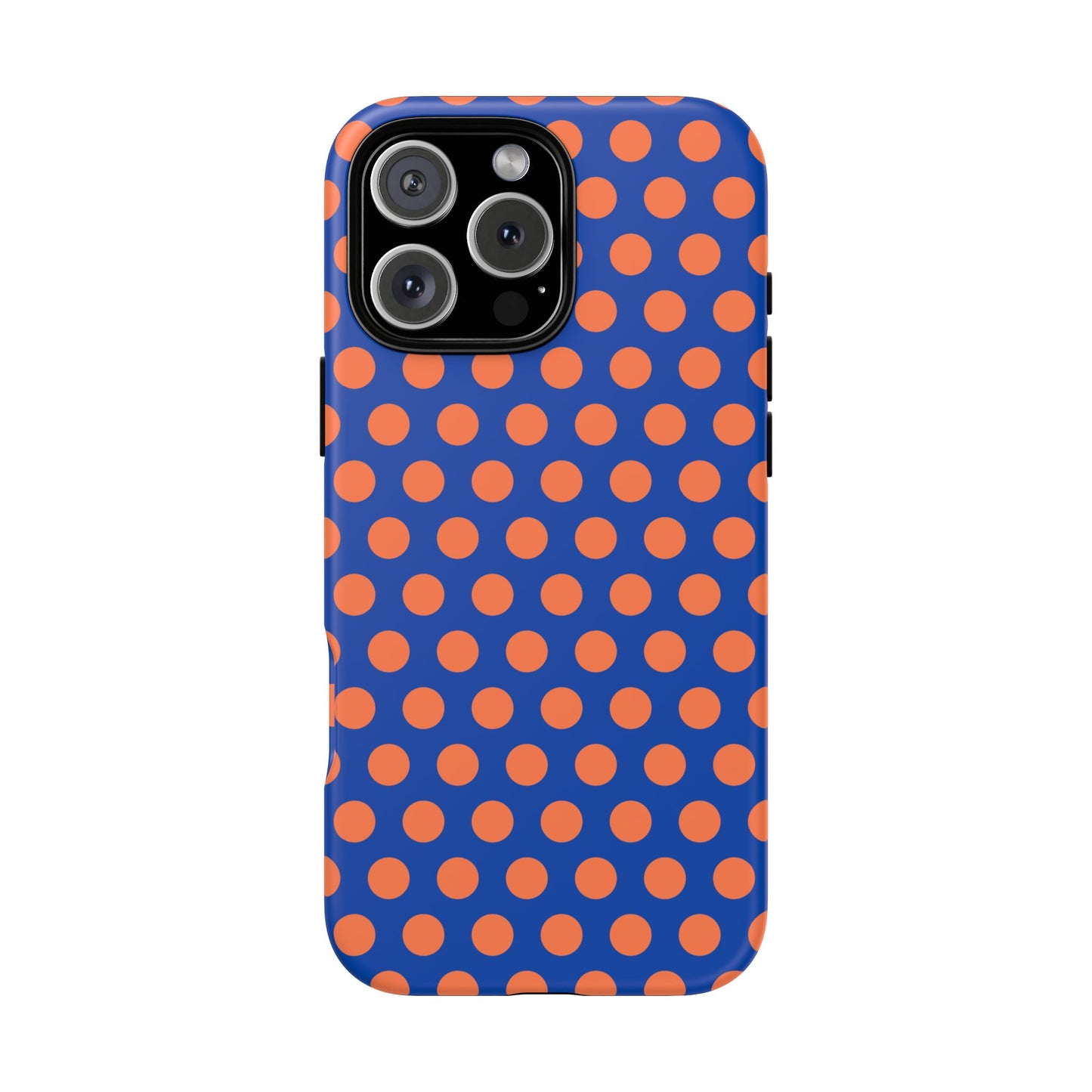 Blue & Coral Polka Dot Phone Case for iPhone, Samsung S, Google Pixel Phones