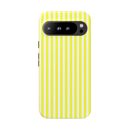 Phone Case Cover, Banana Yellow and White Striped Tough Case for iPhone Samsung Google, Protective Cellphone Cover, Hard Shell Phone