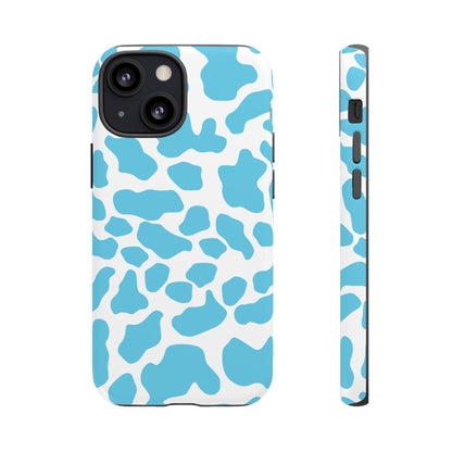 Blue White Cow Print Phone Case Cover