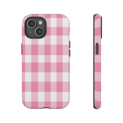 Pink Gingham Cute Phone Case Cover, for Fashion Lovers, Gift for Her, Stylish Tech Accessory, Perfect for Birthdays & Holidays