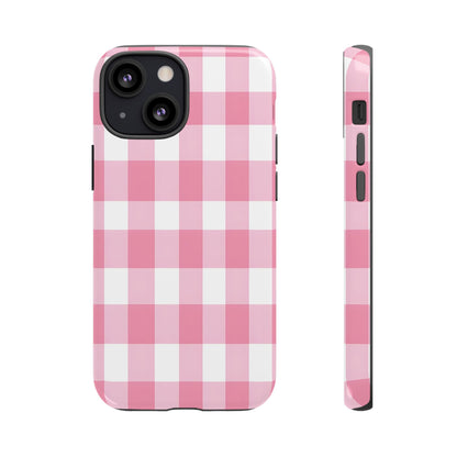 Pink Gingham Cute Phone Case Cover, for Fashion Lovers, Gift for Her, Stylish Tech Accessory, Perfect for Birthdays & Holidays