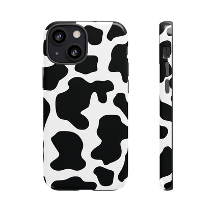 Black Cow Print Phone Case Cover for  iPhone, Samsung, Google Phones
