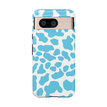 Blue White Cow Print Phone Case Cover