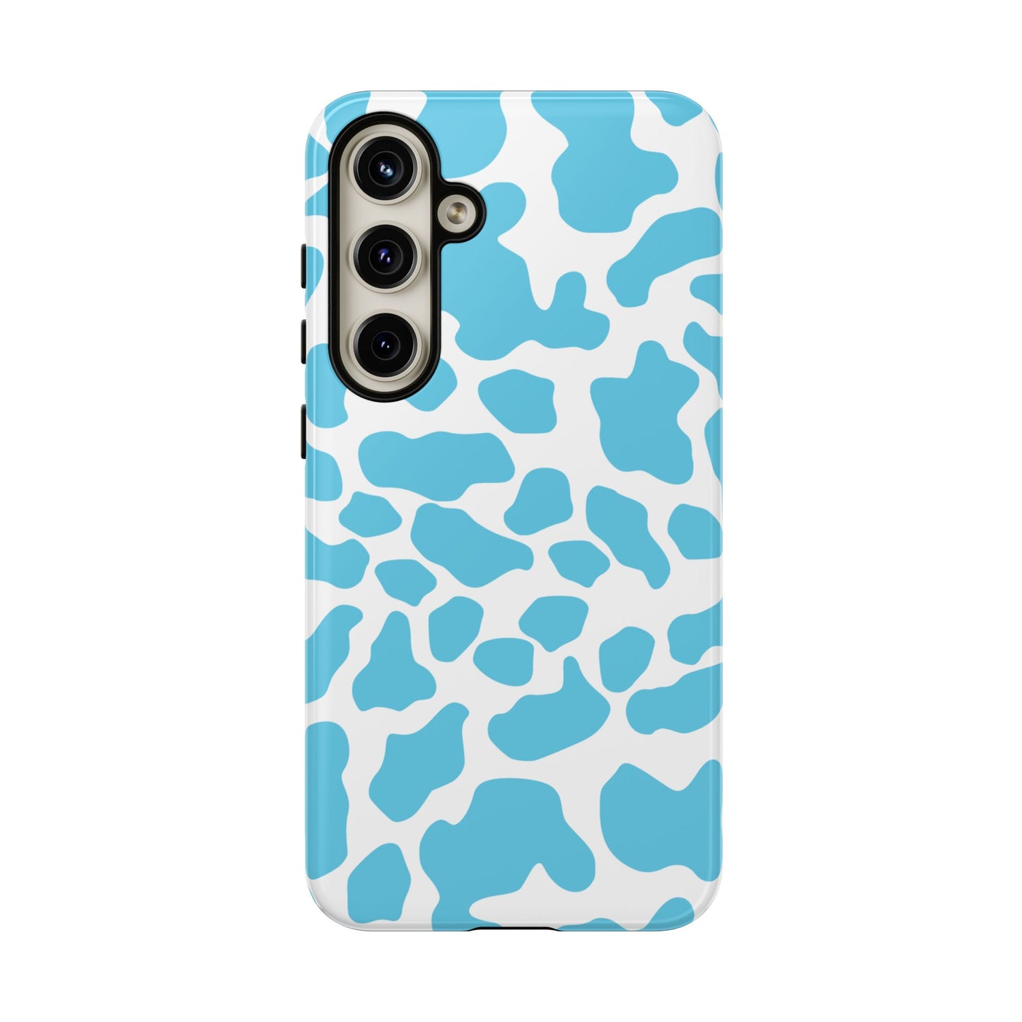 Blue White Cow Print Phone Case Cover