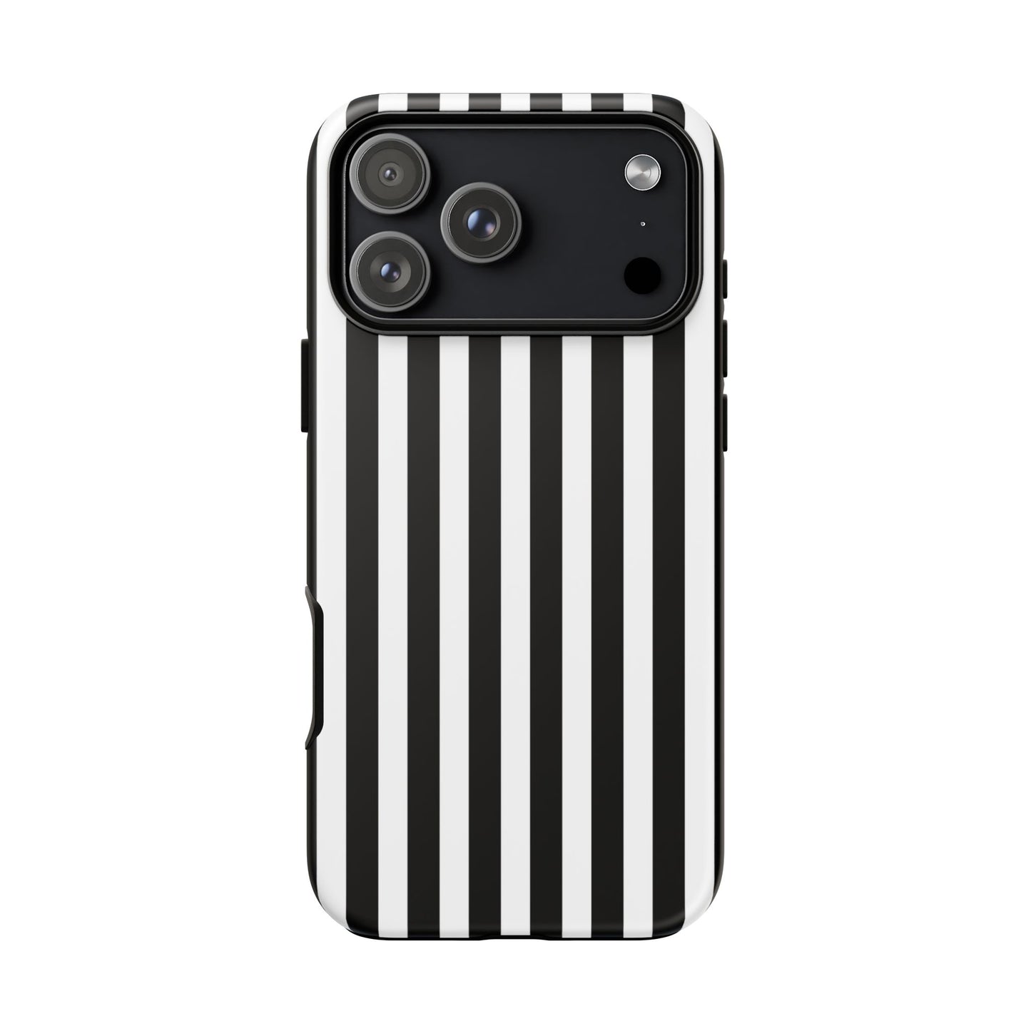 Black White Horizontal Stripe Phone Case Cover, iPhone, Samsung Galaxy S24, and Google Pixel Phones