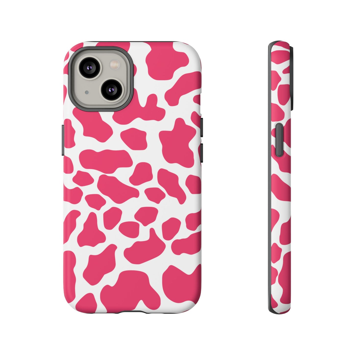 Pink Cow Print Phone Case Cover for iPhone, Samsung, Google smart phones