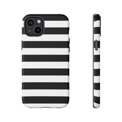 Black White Stripe  Phone Case for iPhone, Samsung S, Google Pixel Phones