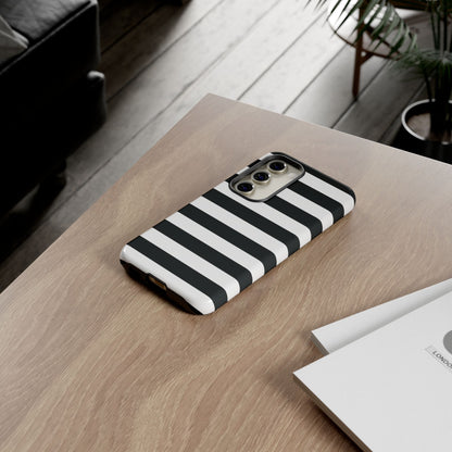 Black White Stripe  Phone Case for iPhone, Samsung S, Google Pixel Phones