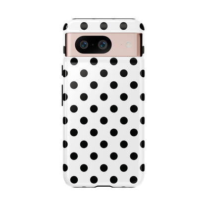 Black White Polka Dot Phone Case Cover  iPhone, Samsung Galaxy S25, Google Pixel 7