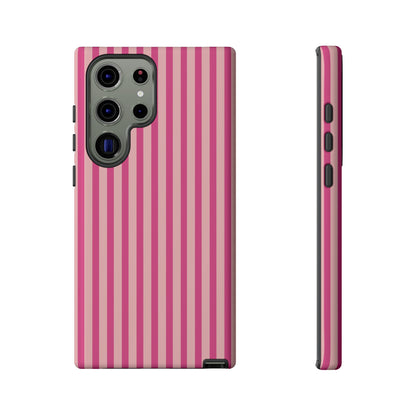 Pink Stripe Everyday Phone Case Cover, Protective Smartphone Cover, Trendy Accessories