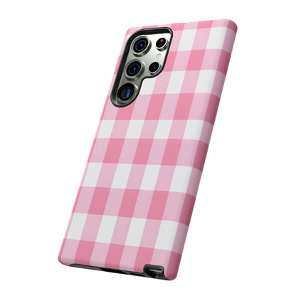 Pink Gingham Cute Phone Case Cover, for Fashion Lovers, Gift for Her, Stylish Tech Accessory, Perfect for Birthdays & Holidays