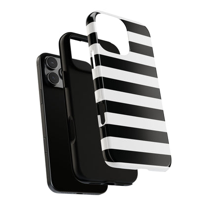 Black White Stripe  Phone Case for iPhone, Samsung S, Google Pixel Phones