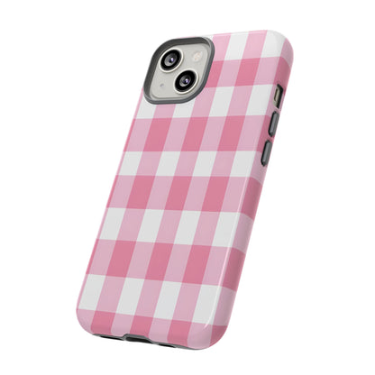 Pink Gingham Cute Phone Case Cover, for Fashion Lovers, Gift for Her, Stylish Tech Accessory, Perfect for Birthdays & Holidays