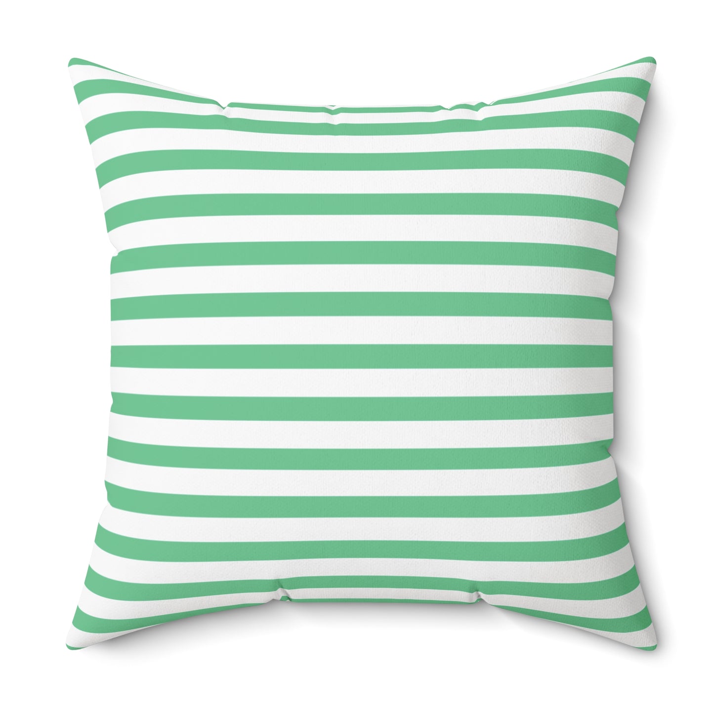 Green & White Horizontal Stripe Pillow Spun Polyester Square Pillow | Coastal Nautical Decor