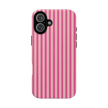 Pink Stripe Everyday Phone Case Cover, Protective Smartphone Cover, Trendy Accessories