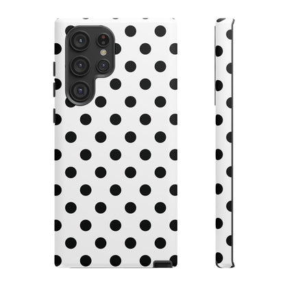Black White Polka Dot Phone Case Cover  iPhone, Samsung Galaxy S25, Google Pixel 7