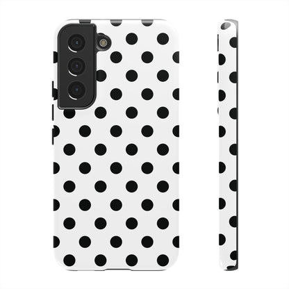 Black White Polka Dot Phone Case Cover  iPhone, Samsung Galaxy S25, Google Pixel 7