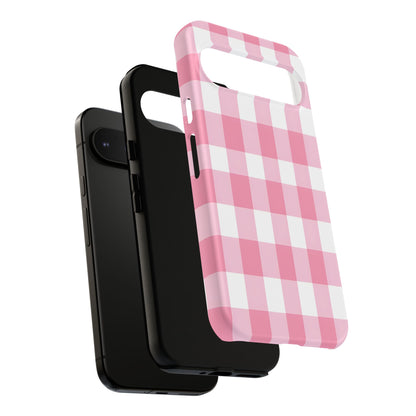 Pink Gingham Cute Phone Case Cover, for Fashion Lovers, Gift for Her, Stylish Tech Accessory, Perfect for Birthdays & Holidays