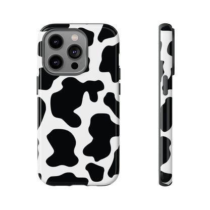 Black Cow Print Phone Case Cover for  iPhone, Samsung, Google Phones