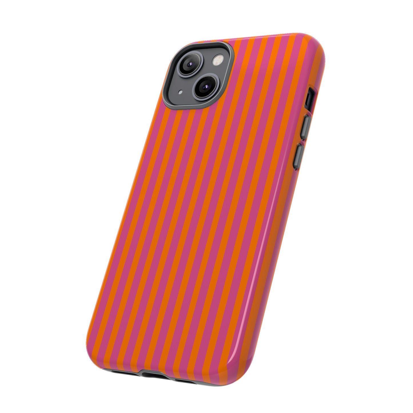 Orange Pink Striped Tough Phone Cases