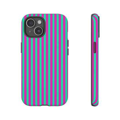 Green Pink Striped Phone Case Cover