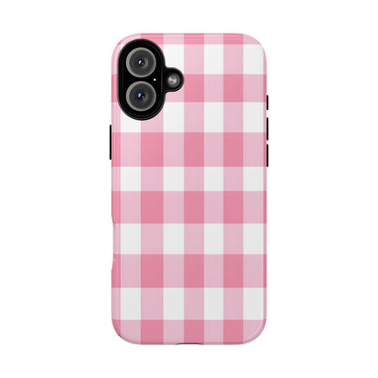 Pink Gingham Cute Phone Case Cover, for Fashion Lovers, Gift for Her, Stylish Tech Accessory, Perfect for Birthdays & Holidays