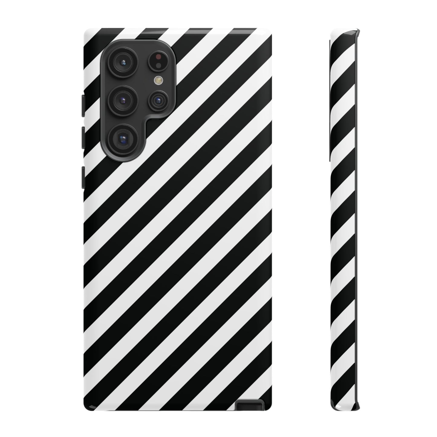 Black White Diagonal Phone Case Cover, Protective Sleek Cell Phone Case, Modern Smartphone, Stylish