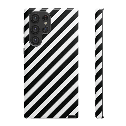 Black White Diagonal Phone Case Cover, Protective Sleek Cell Phone Case, Modern Smartphone, Stylish