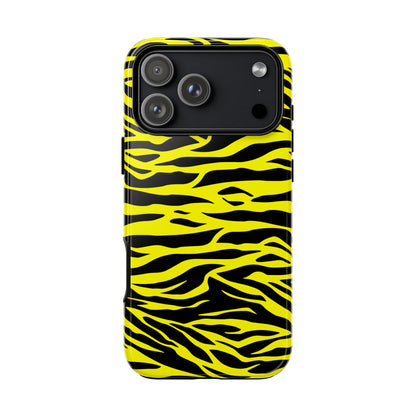 Yellow Wild Tiger Print Pattern Phone Case Cover