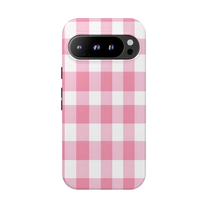 Pink Gingham Cute Phone Case Cover, for Fashion Lovers, Gift for Her, Stylish Tech Accessory, Perfect for Birthdays & Holidays