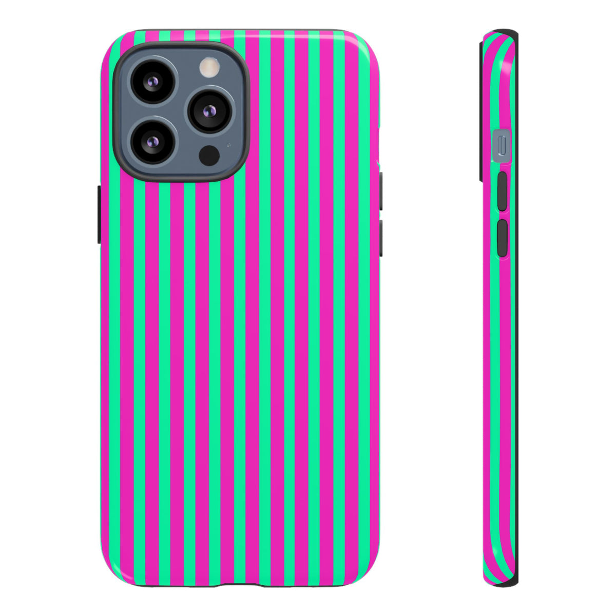 Green Pink Striped Phone Case Cover