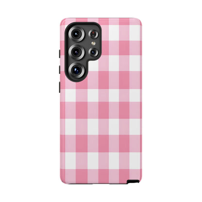 Pink Gingham Cute Phone Case Cover, for Fashion Lovers, Gift for Her, Stylish Tech Accessory, Perfect for Birthdays & Holidays