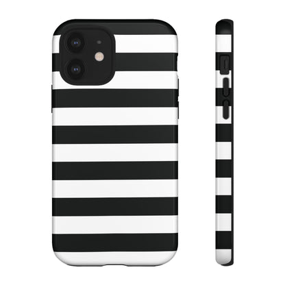 Black White Stripe  Phone Case for iPhone, Samsung S, Google Pixel Phones