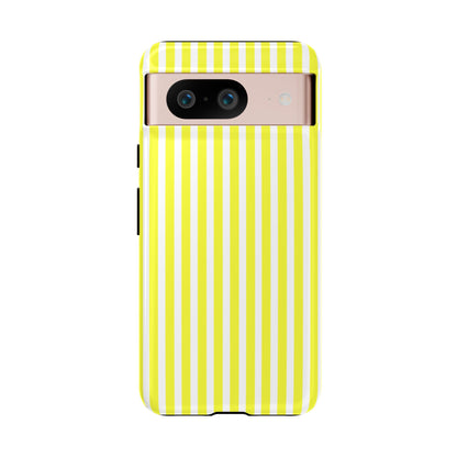 Phone Case Cover, Banana Yellow and White Striped Tough Case for iPhone Samsung Google, Protective Cellphone Cover, Hard Shell Phone