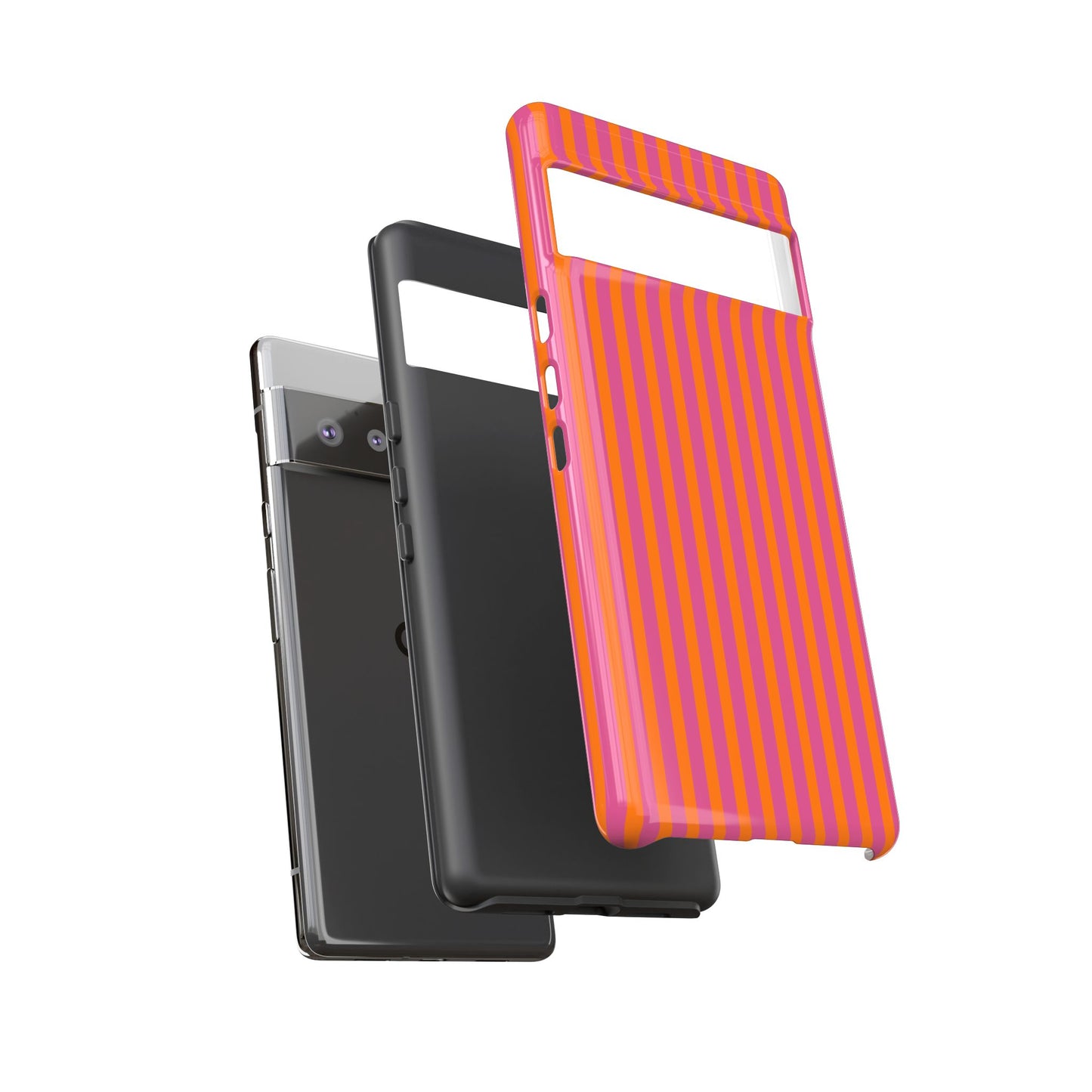 Orange Pink Striped Tough Phone Cases