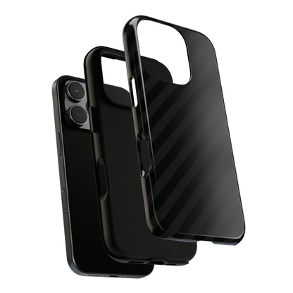Phone Case, Black Diagonal Pattern Tough Gloss Finish Protective Cover, iPhone, Samsung, Google Pixel, Unique Geometric Design, Gift