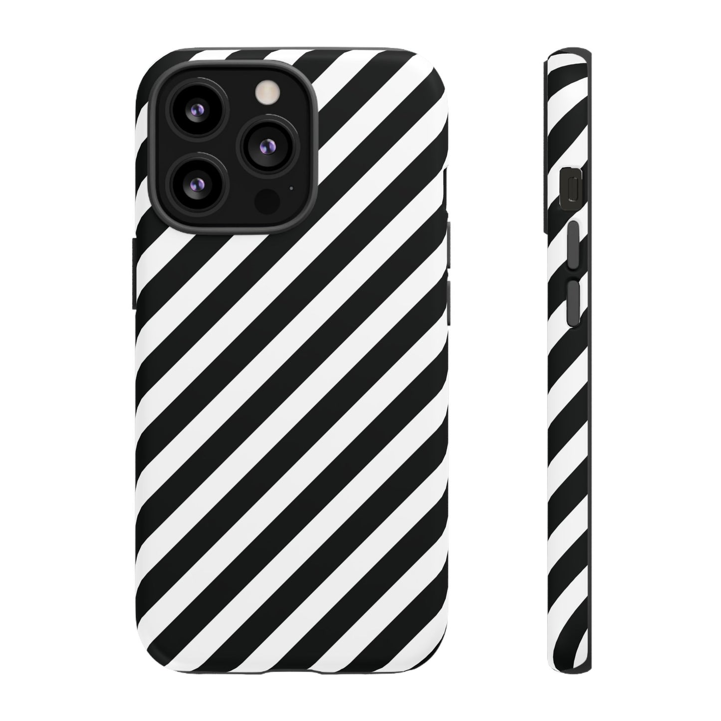 Black White Diagonal Phone Case Cover, Protective Sleek Cell Phone Case, Modern Smartphone, Stylish