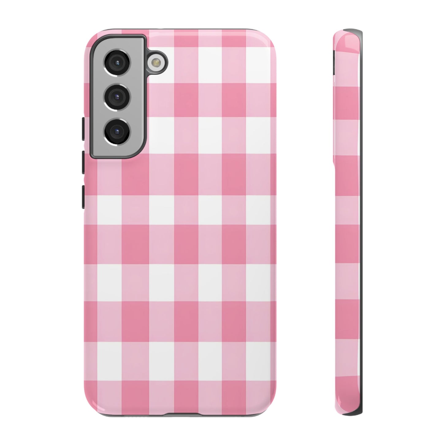 Pink Gingham Cute Phone Case Cover, for Fashion Lovers, Gift for Her, Stylish Tech Accessory, Perfect for Birthdays & Holidays