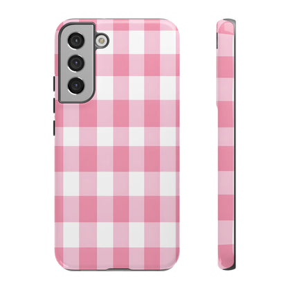 Pink Gingham Cute Phone Case Cover, for Fashion Lovers, Gift for Her, Stylish Tech Accessory, Perfect for Birthdays & Holidays