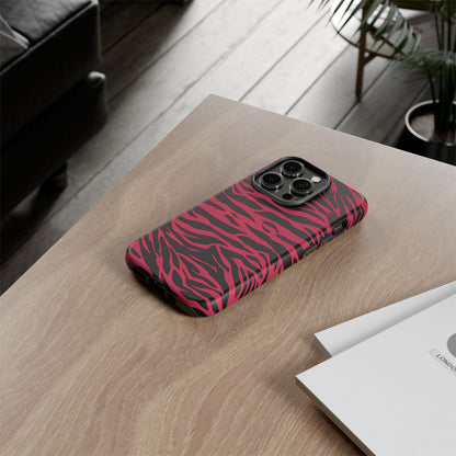 Magenta Wild Tiger Pattern Print Phone Case