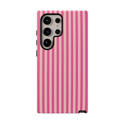 Pink Stripe Everyday Phone Case Cover, Protective Smartphone Cover, Trendy Accessories
