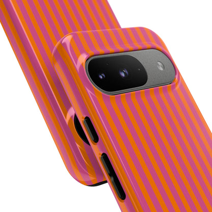 Orange Pink Striped Tough Phone Cases