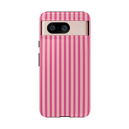 Pink Stripe Everyday Phone Case Cover, Protective Smartphone Cover, Trendy Accessories