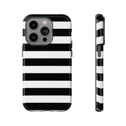 Black White Stripe  Phone Case for iPhone, Samsung S, Google Pixel Phones